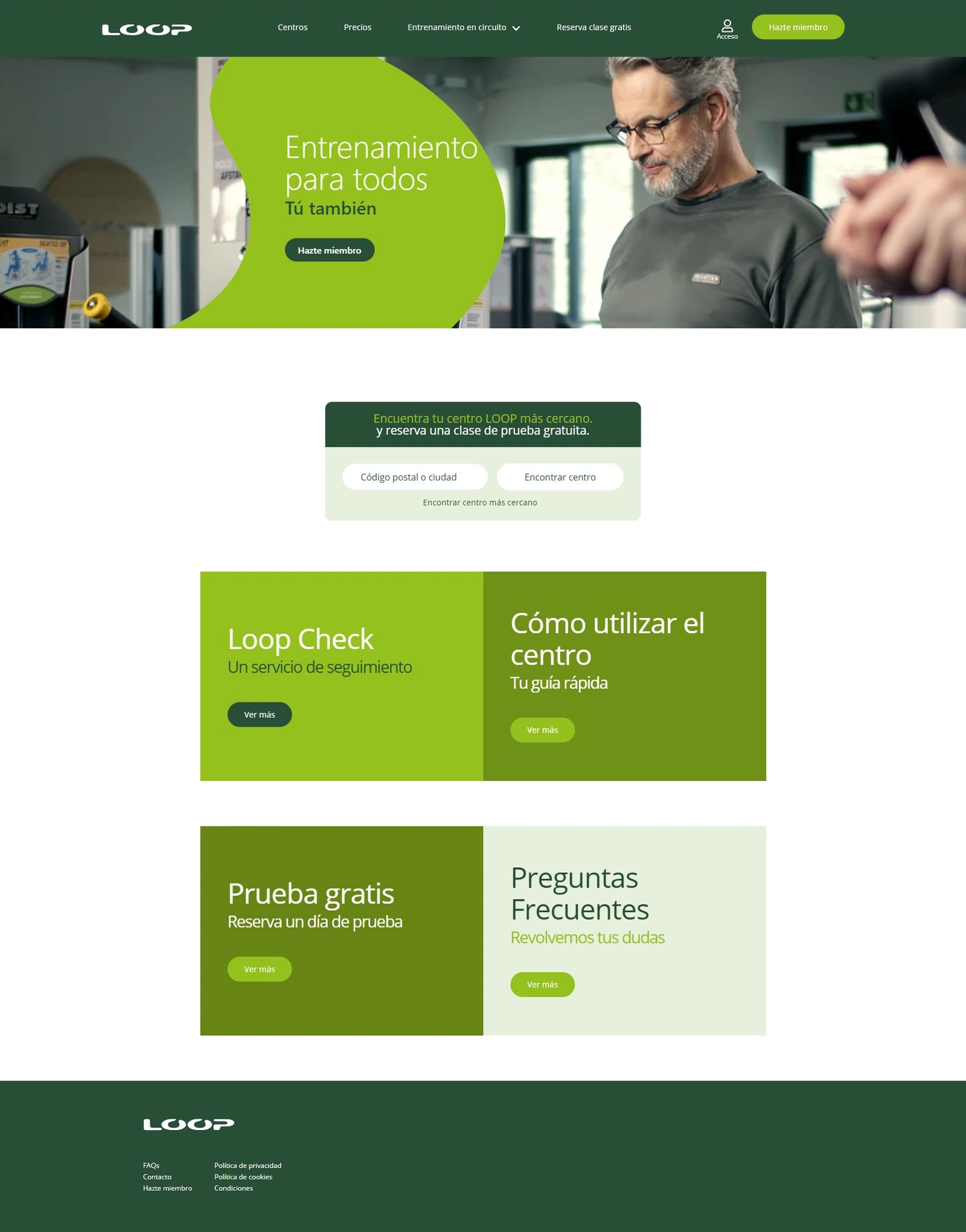 Captura completa de la web: LOOP Fitness